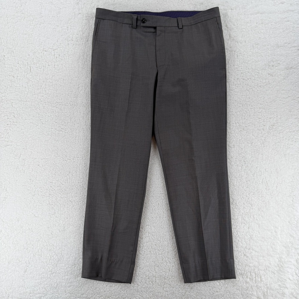 Ted Baker Pants Mens 36 Gray Jefferson Wool Dress Suit Trousers (36x28) Business